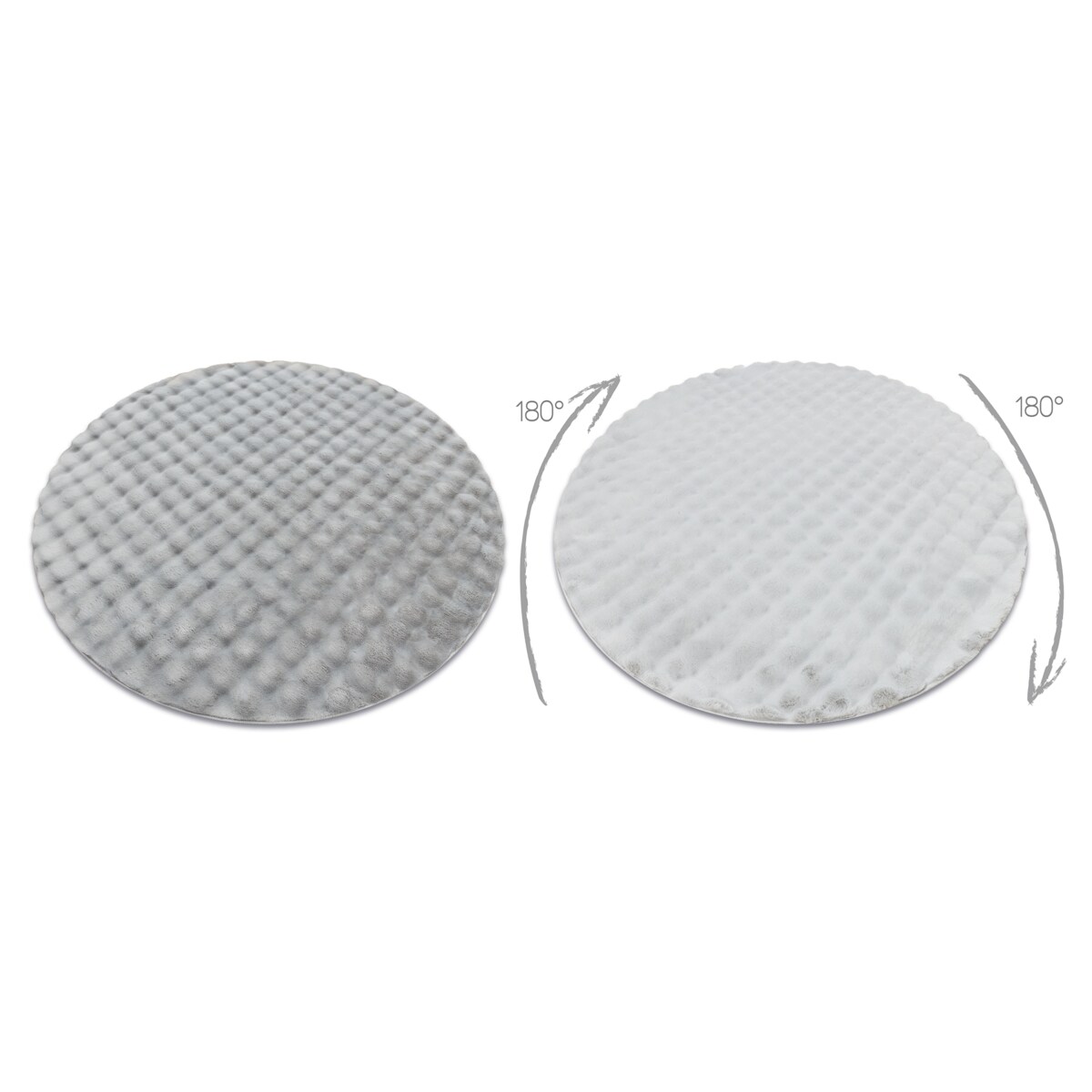 Dywan BUBBLE koło srebrny 21 IMITACJA FUTRA koło 120 cm