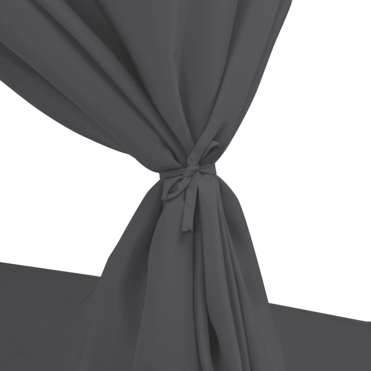 vidaXL Leżak ogrodowy z baldachimem, rattan PE, szary