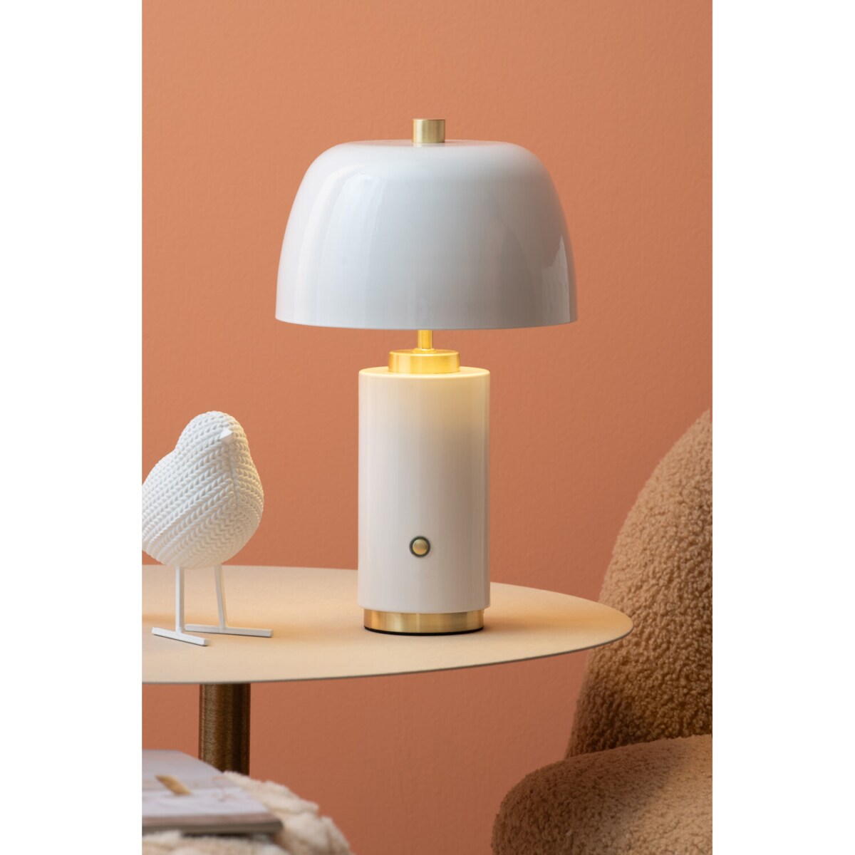 Lampa stołowa grzybek FREYA, bezprzewodowa, Ø 18 cm