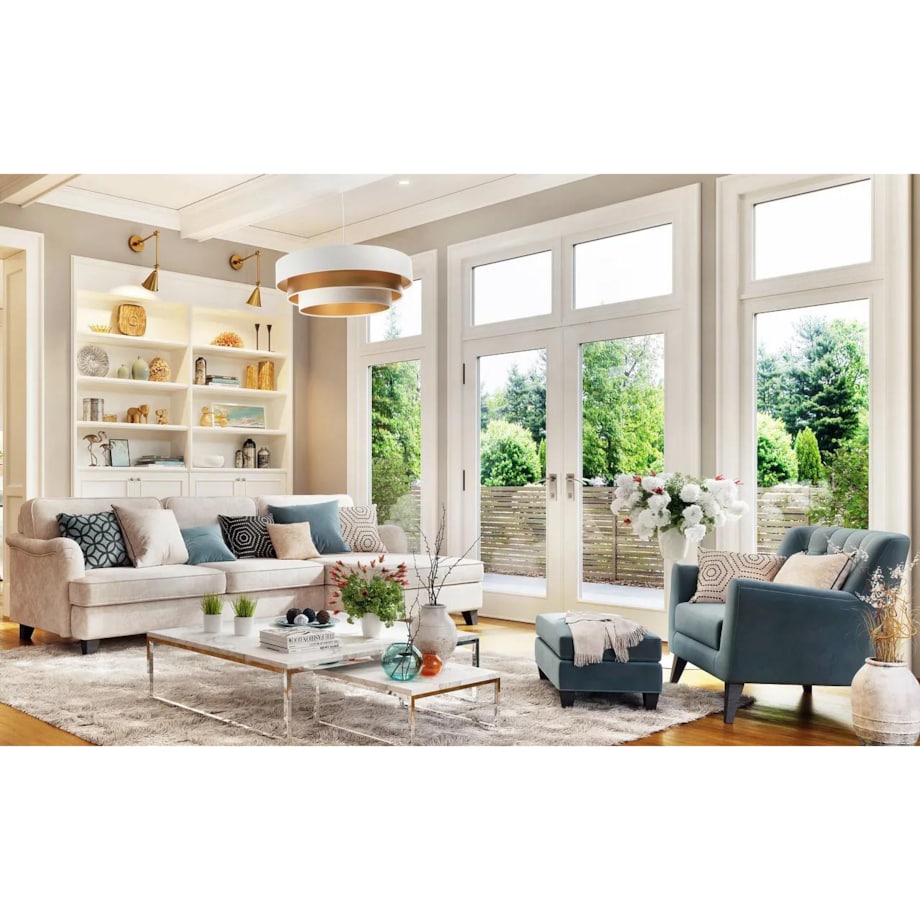 Lampa wisząca TRIO MIX biała/złota