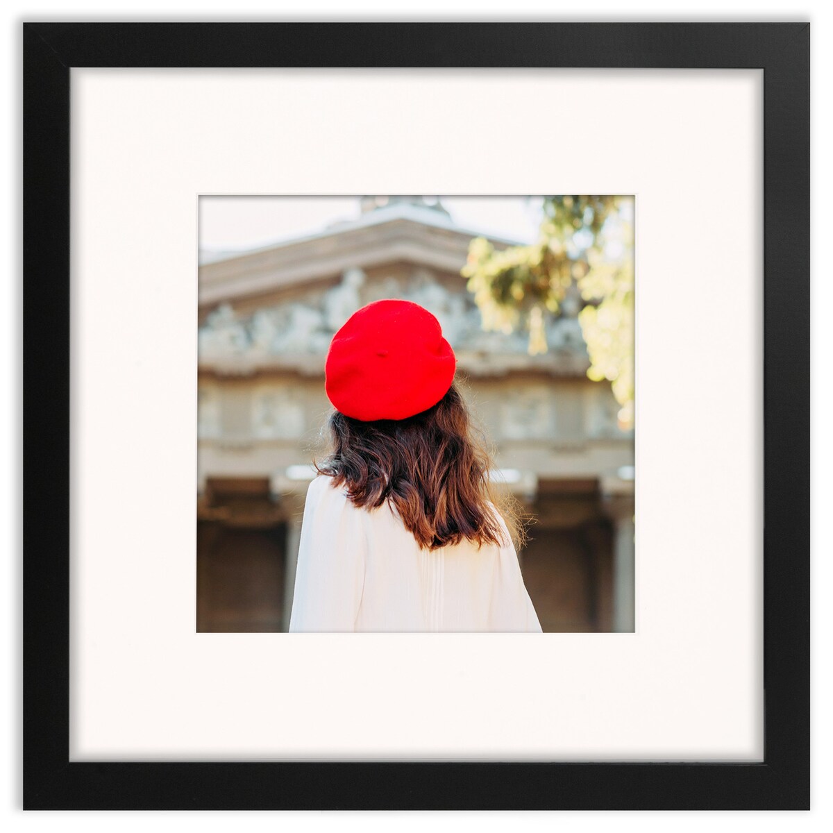 Ramka na zdjęcia 30x30 cm z passe partout czarna ramka z okienkiem passe partout na zdjęcie 20x20 cm kwadratowa ramka FRAMAI®