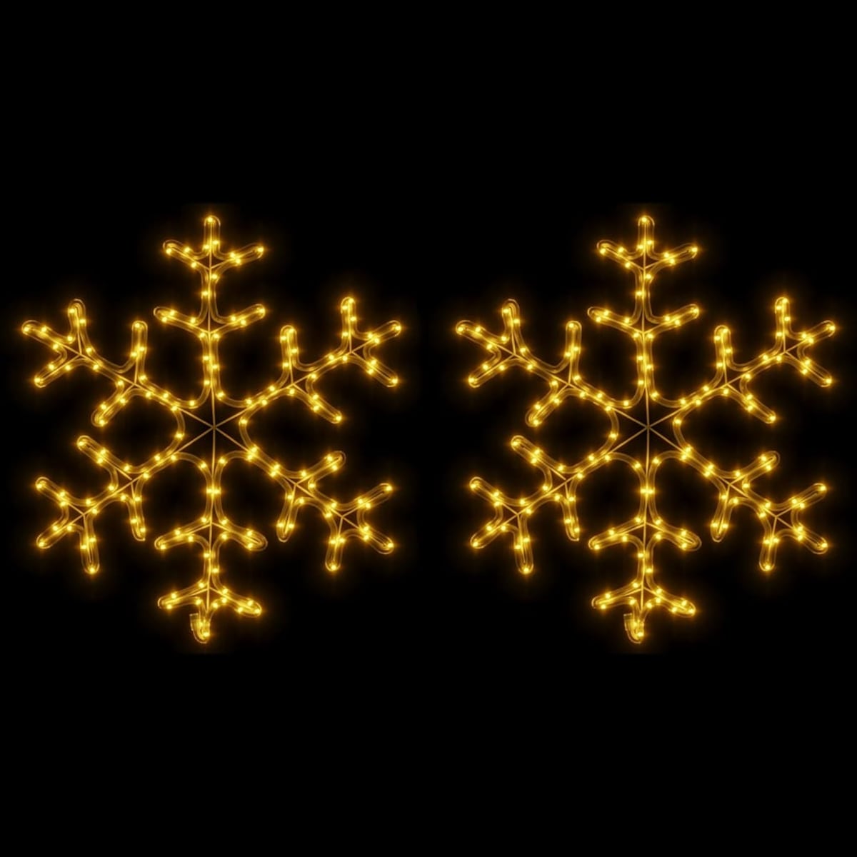 vidaXL Ozdobne śnieżynki, ciepłe białe światło LED, 2 szt., 59x59 cm