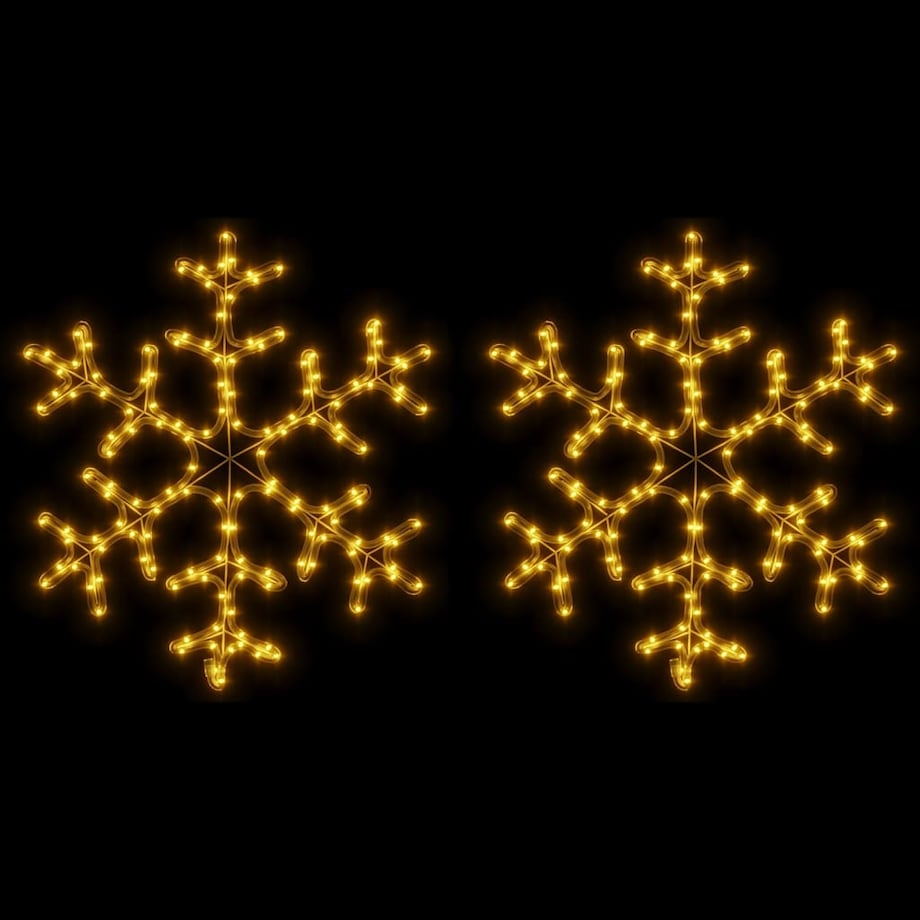 vidaXL Ozdobne śnieżynki, ciepłe białe światło LED, 2 szt., 59x59 cm