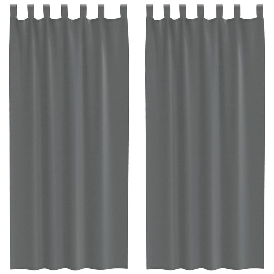 vidaXL Zasłony woalowe z pętelkami 2 szt. Ciemnoszary 140x245 cm