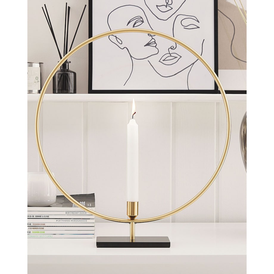 Świecznik metalowy 45 cm złoty SERAM