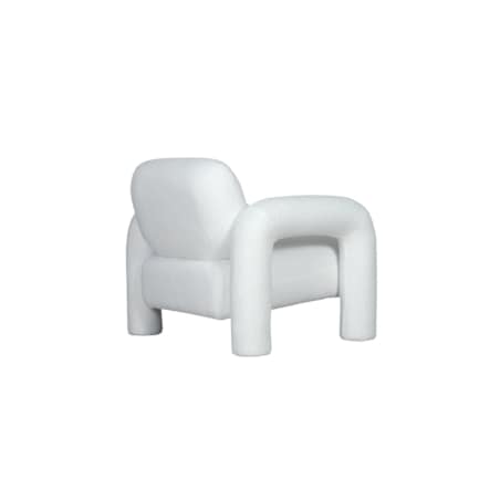 Fotel wypoczynkowy 75x87x81,5 cm TUBITA - II biała boucle