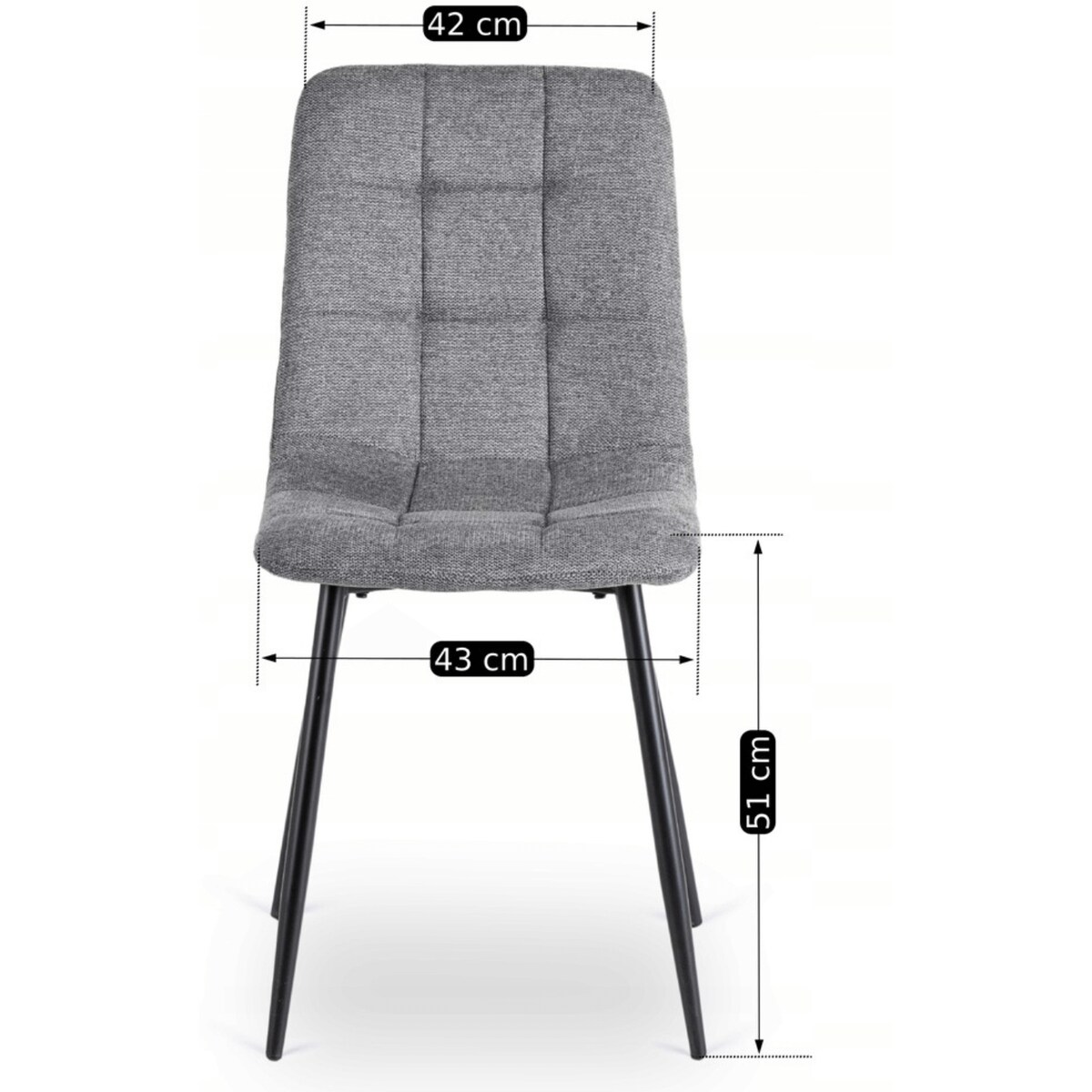 Krzesło Tapicerowane Kuchenne Do Jadalni Kuchni Salonu Loft Szare PERU 2