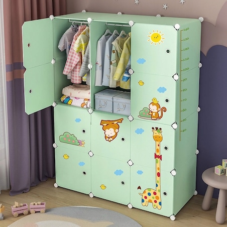 Szafa modułowa duża regał na zabawki garderoba dla dzieci pojemna kolorowa