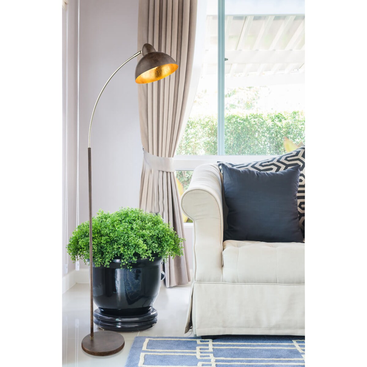 Podłogowa lampa loftowa ANITA 24703SR Globo do sypialni metal rdzawa