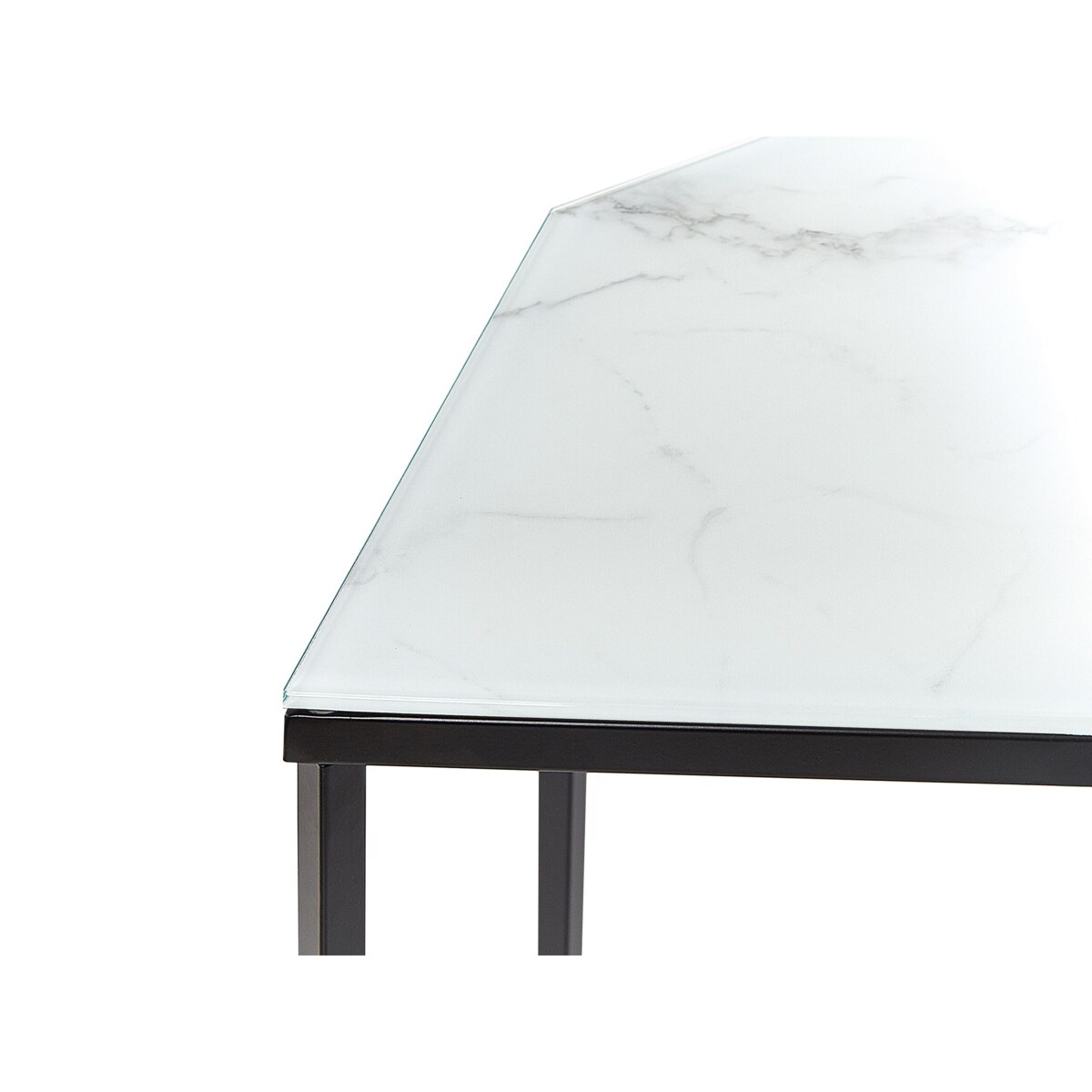Konsola efekt marmuru biało-czarna PERRIN