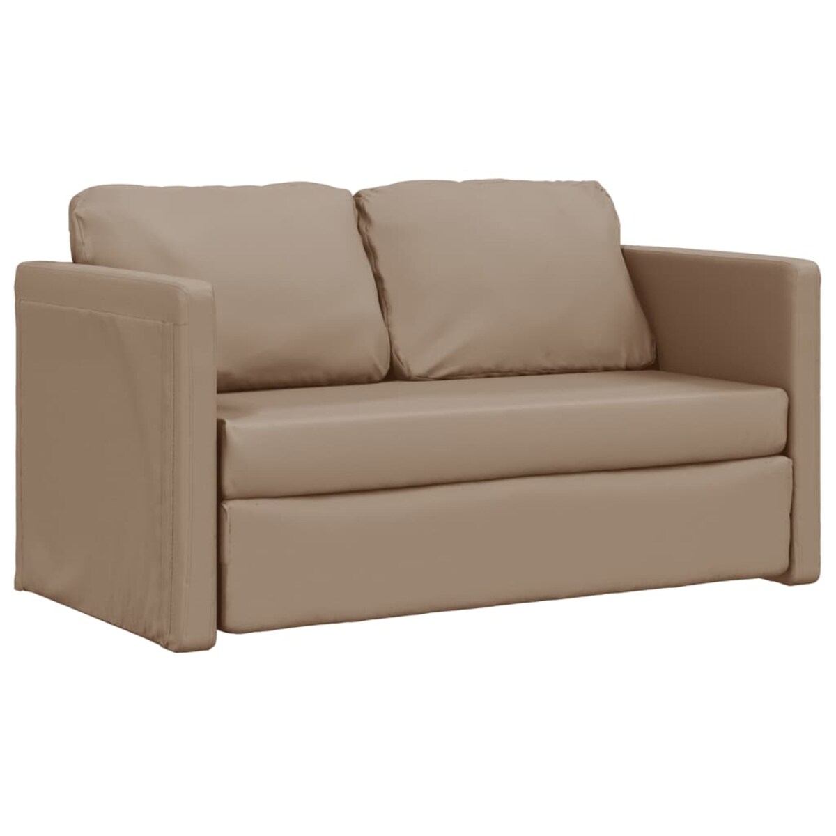 vidaXL Sofa podłogowa 2-w-1, cappuccino, 112x174x55 cm, sztuczna skóra