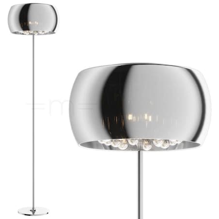 Dekoracyjna LAMPA podłogowa CRYSTAL F0076-04A-F4FZ Zumaline szklana OPRAWA stojąca kryształki sople łezki chrom