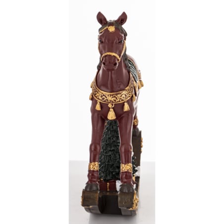 Figurka - koń na biegunach 18x17,5x4 cm CABALLO brązowy