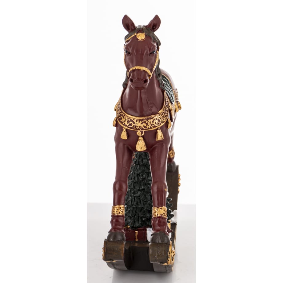 Figurka - koń na biegunach 18x17,5x4 cm CABALLO brązowy