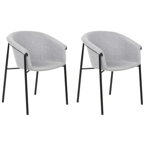 Zestaw 2 krzeseł do jadalni szary AMES