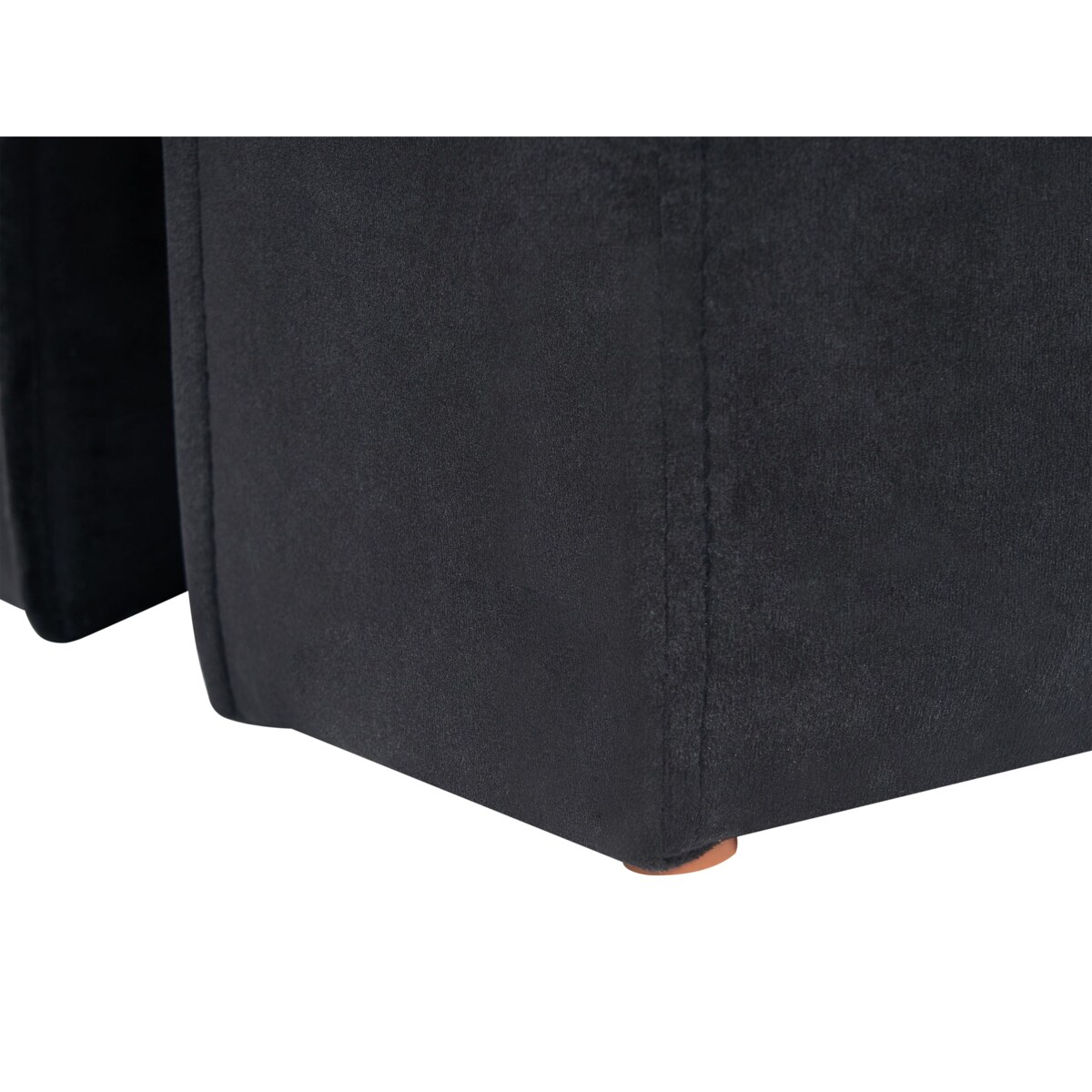 Puf welurowy 35 x 42 x 42 cm czarny MODOC