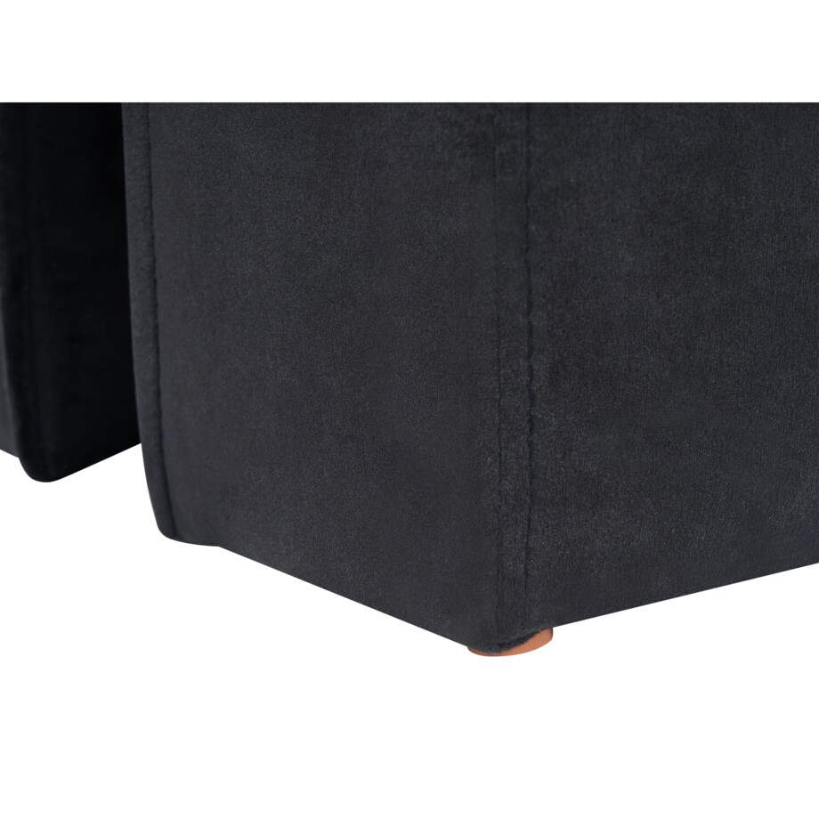 Puf welurowy 35 x 42 x 42 cm czarny MODOC