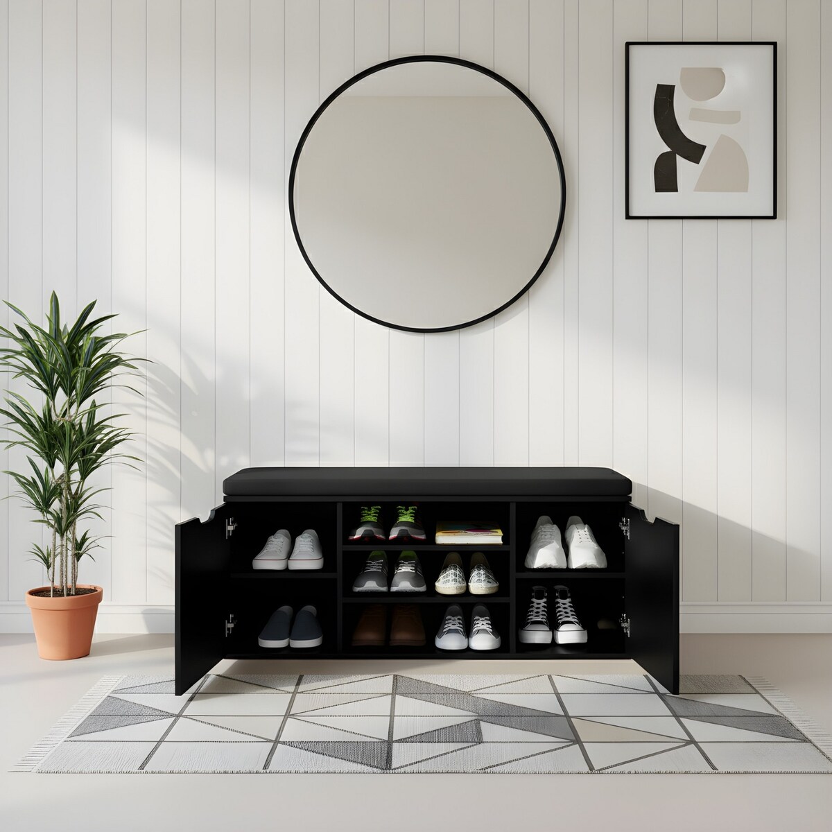 Szafka na buty z siedziskiem PORTA, 103 x 30 x 46 cm