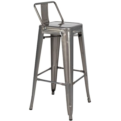 Barowe krzesło z oparciem Tower back KH010100970 King Home hoker metaliczny