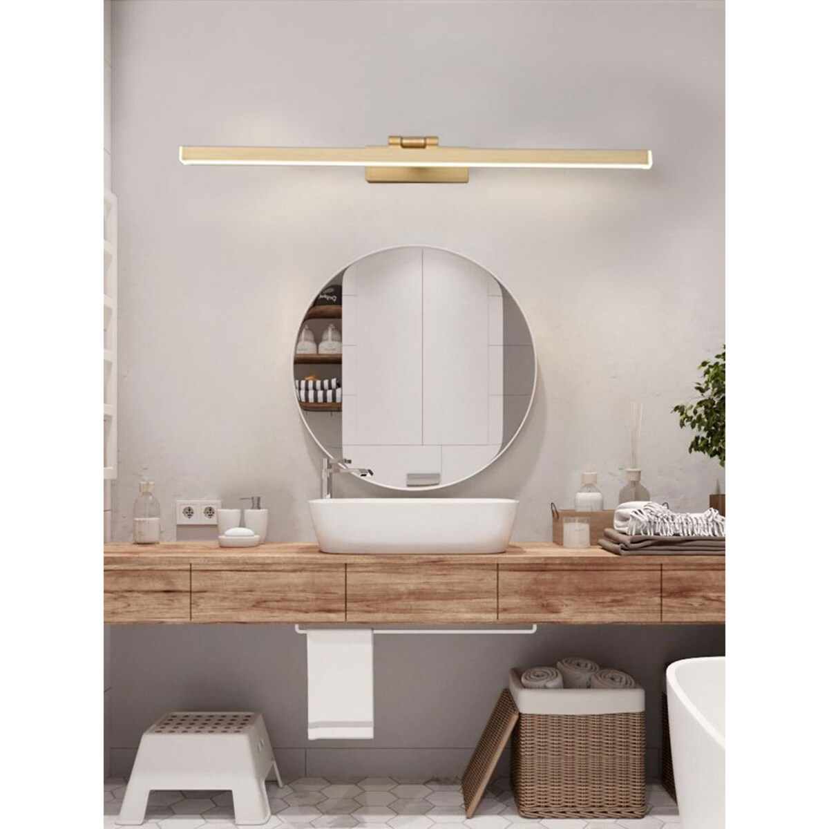 Kinkiet Led App835-1W Line 80Cm Złoty, Metal