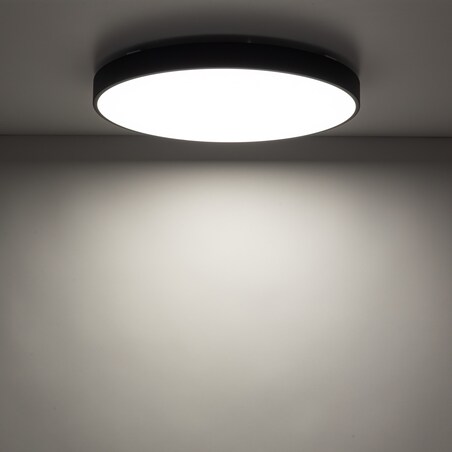 Lampa Sufitowa Łazienkowa Tk Lighting Velis Czarny Plafon Led 40W Ip54 Zmienna Barwa, Ściemniany