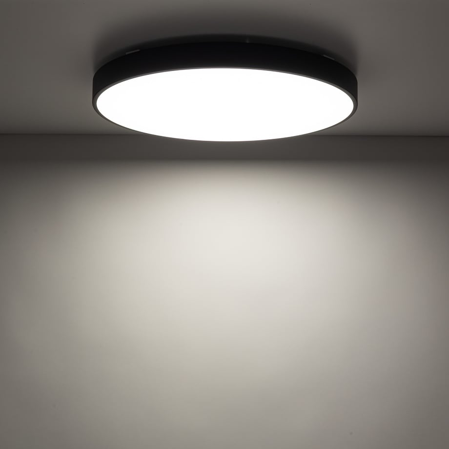 Lampa Sufitowa Łazienkowa Tk Lighting Velis Czarny Plafon Led 40W Ip54 Zmienna Barwa, Ściemniany