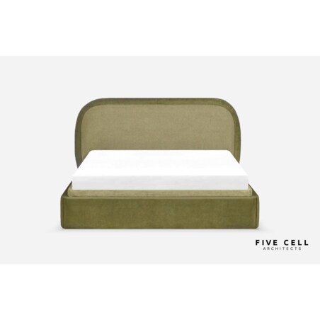 Łóżko Lagom (180x200) z pojemnikiem na pościel w tkaninie DarkGreen&Green