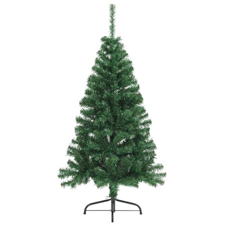 vidaXL Sztuczna choinka ze stojakiem, połówka, zielona, 120 cm, PVC