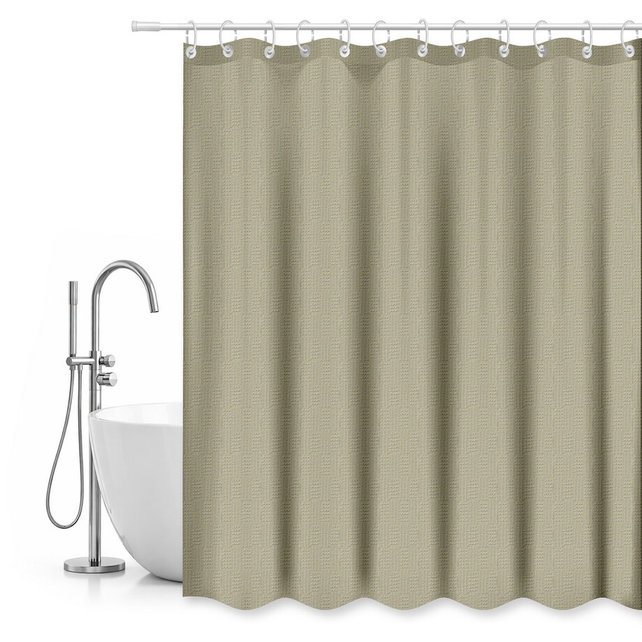 zasłona prysznicowa 180 x 200 cm zasłonka tekstylna beżowa