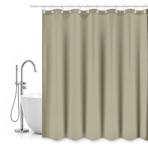 zasłona prysznicowa 180 x 200 cm zasłonka tekstylna beżowa