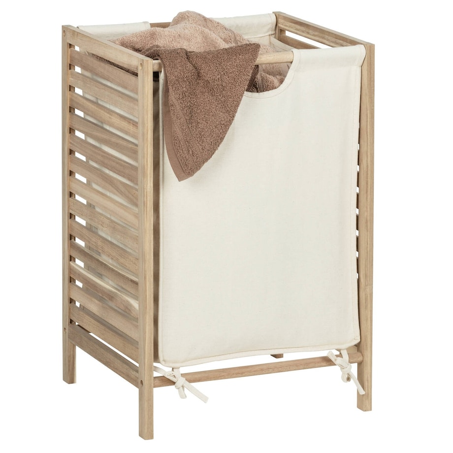 Kosz na pranie drewno akacji 48L