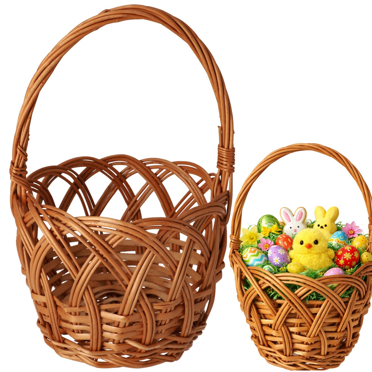 Koszyk ażurowy okrągły na Wielkanoc wielkanocny dekoracyjny do Święconki
