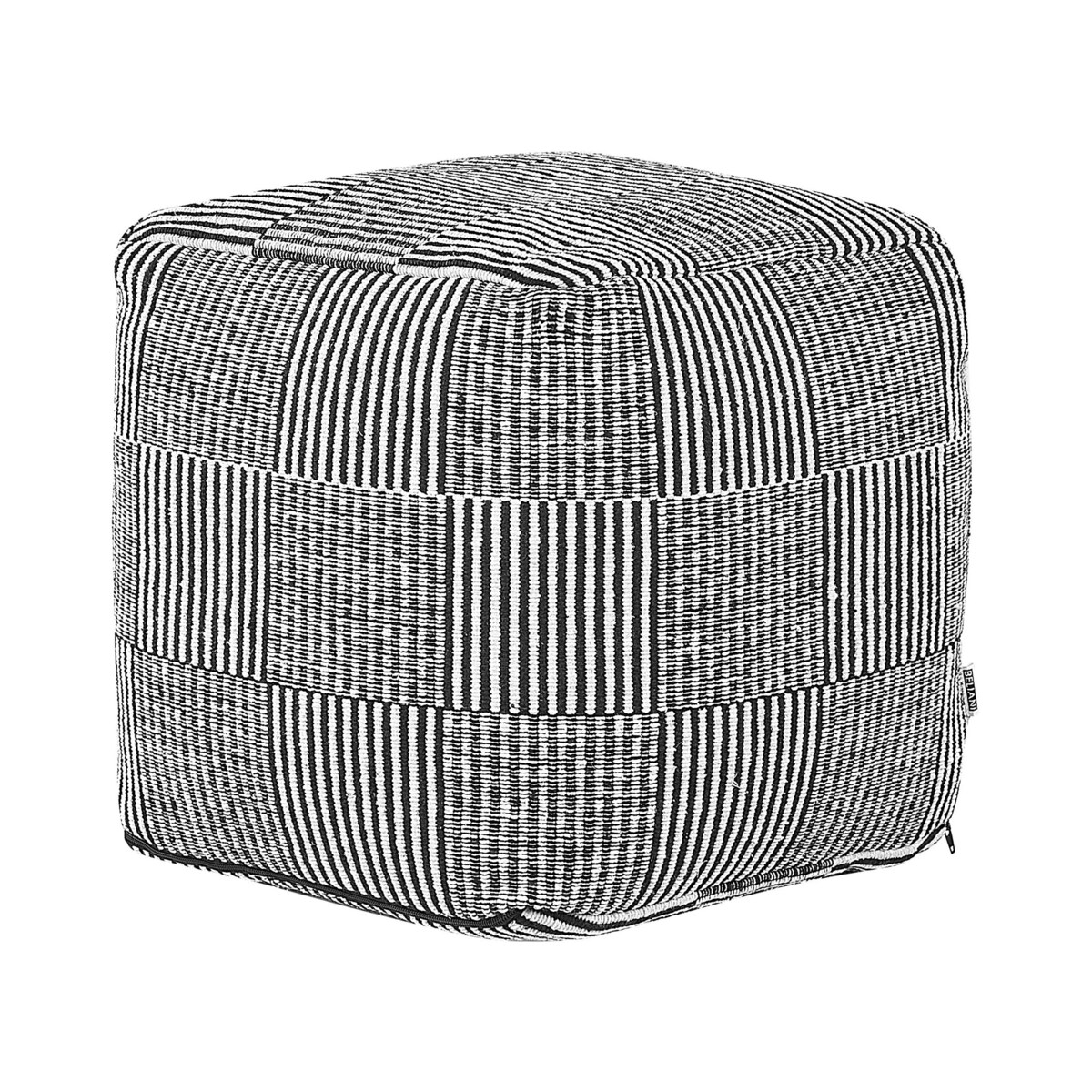 Puf bawełniany 40 x 40 x 40 cm czarno-biały PANDRAN