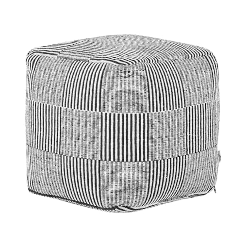 Puf bawełniany 40 x 40 x 40 cm czarno-biały PANDRAN
