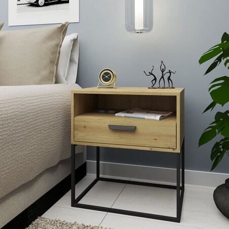 Konsimo RECTUS Zestaw stolików nocnych 2szt.w kolorze dębu artisan
