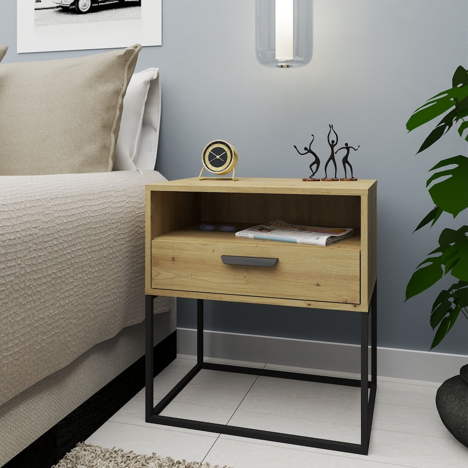 Konsimo RECTUS Zestaw stolików nocnych 2szt.w kolorze dębu artisan