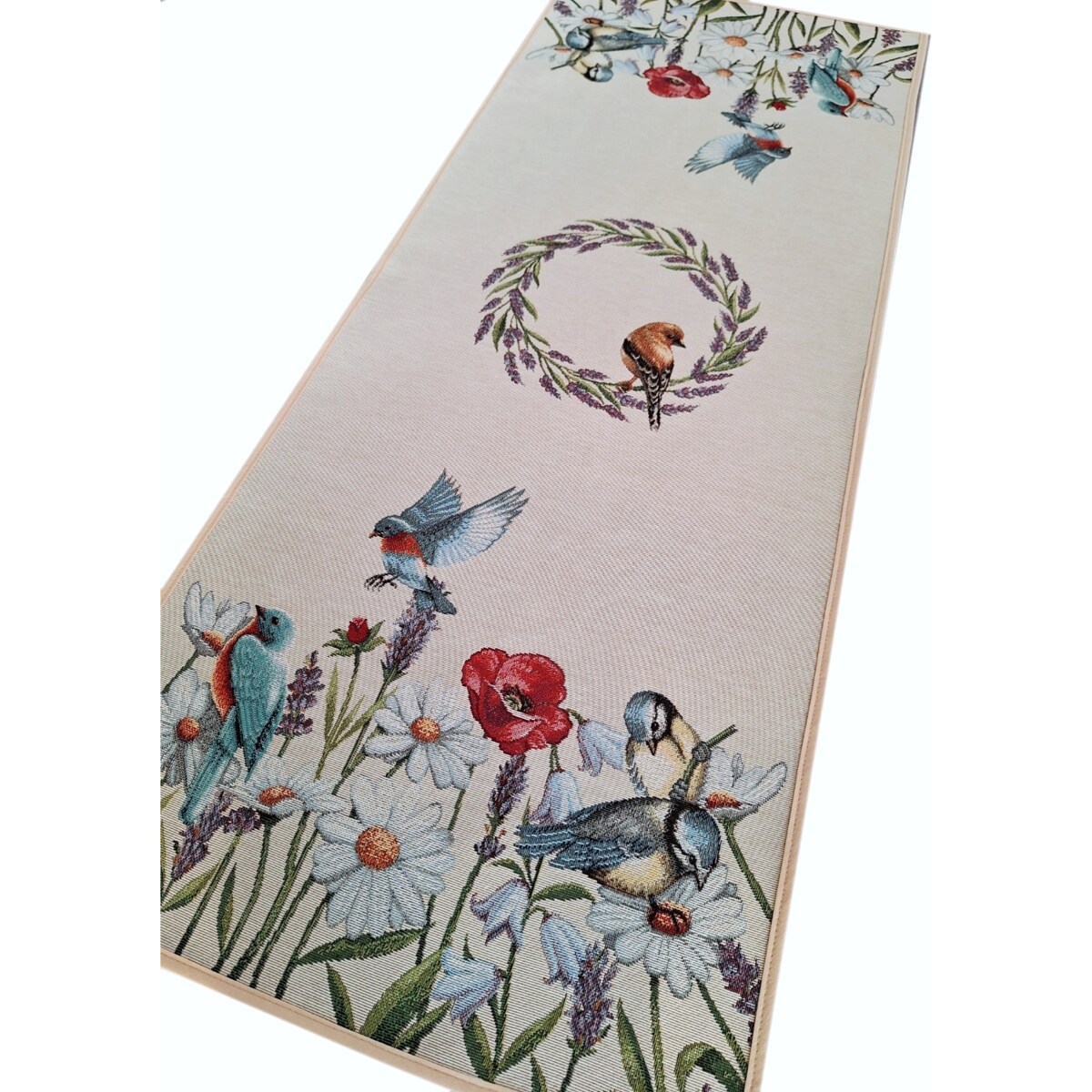 Bieżnik Na Stół 40X100 Cm Dekoracyjny Ozdobny Ptaszki