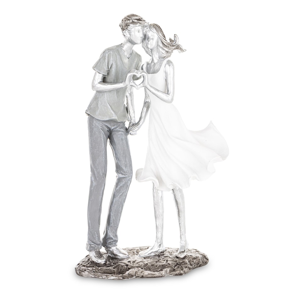 Dekoracja - figurka 24,5x14x7,5 cm PARA - dłonie pokazują serce