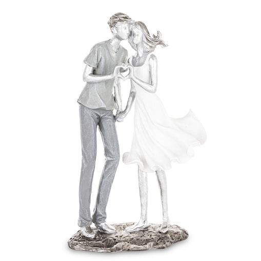 Dekoracja - figurka 24,5x14x7,5 cm PARA - dłonie pokazują serce