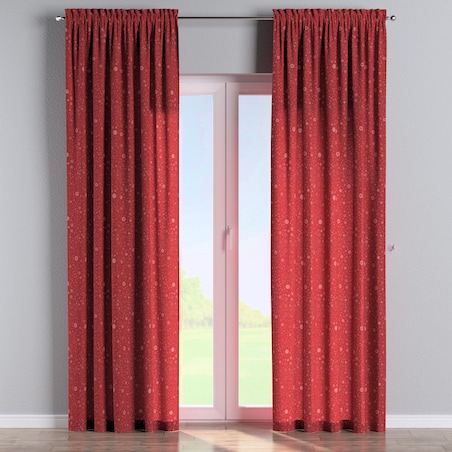 Zasłona na kanale z grzywką 1 szt. 130x260 czerwony