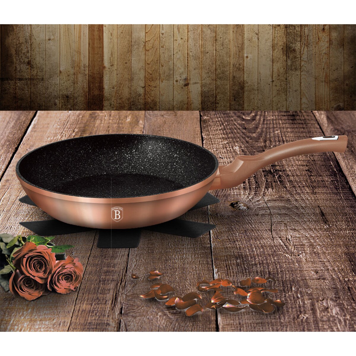 Patelnia 30 cm z powłoką marmurową Rose Gold Berlinger Haus BH-1511