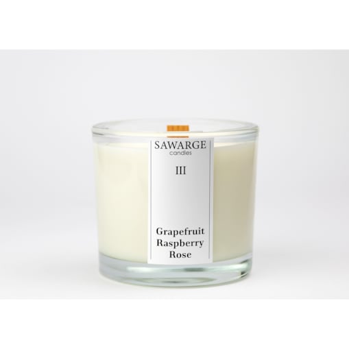 Świeca Zapachowa Sojowa No3 /Drewniany Knot/40h/ Malina Róża Grapefruit 200 g