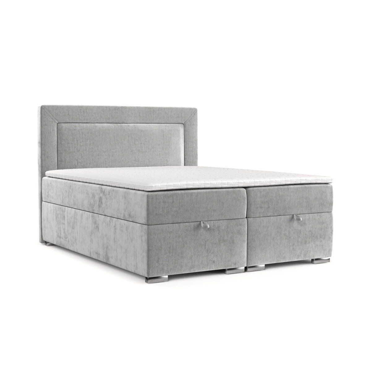 Łóżko kontynentalne LONTANO 180x200 z pojemnikiem, Jasny Szary, tkanina Lotta 06
