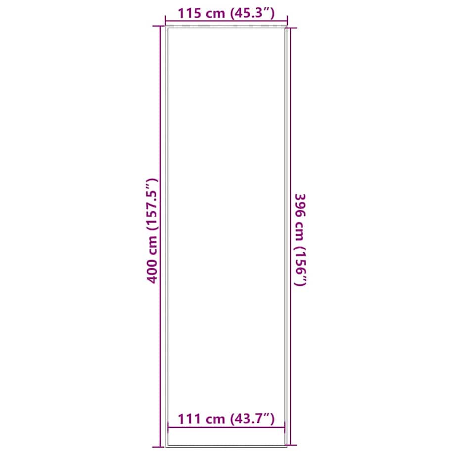 vidaXL Wycieraczka Paski Czarno-Szare 115x400 cm