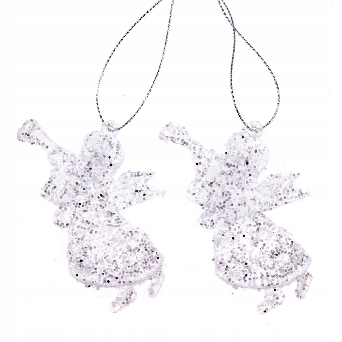 Anioł Aniołek Akrylowy Brokacony 2Szt Zawieszka