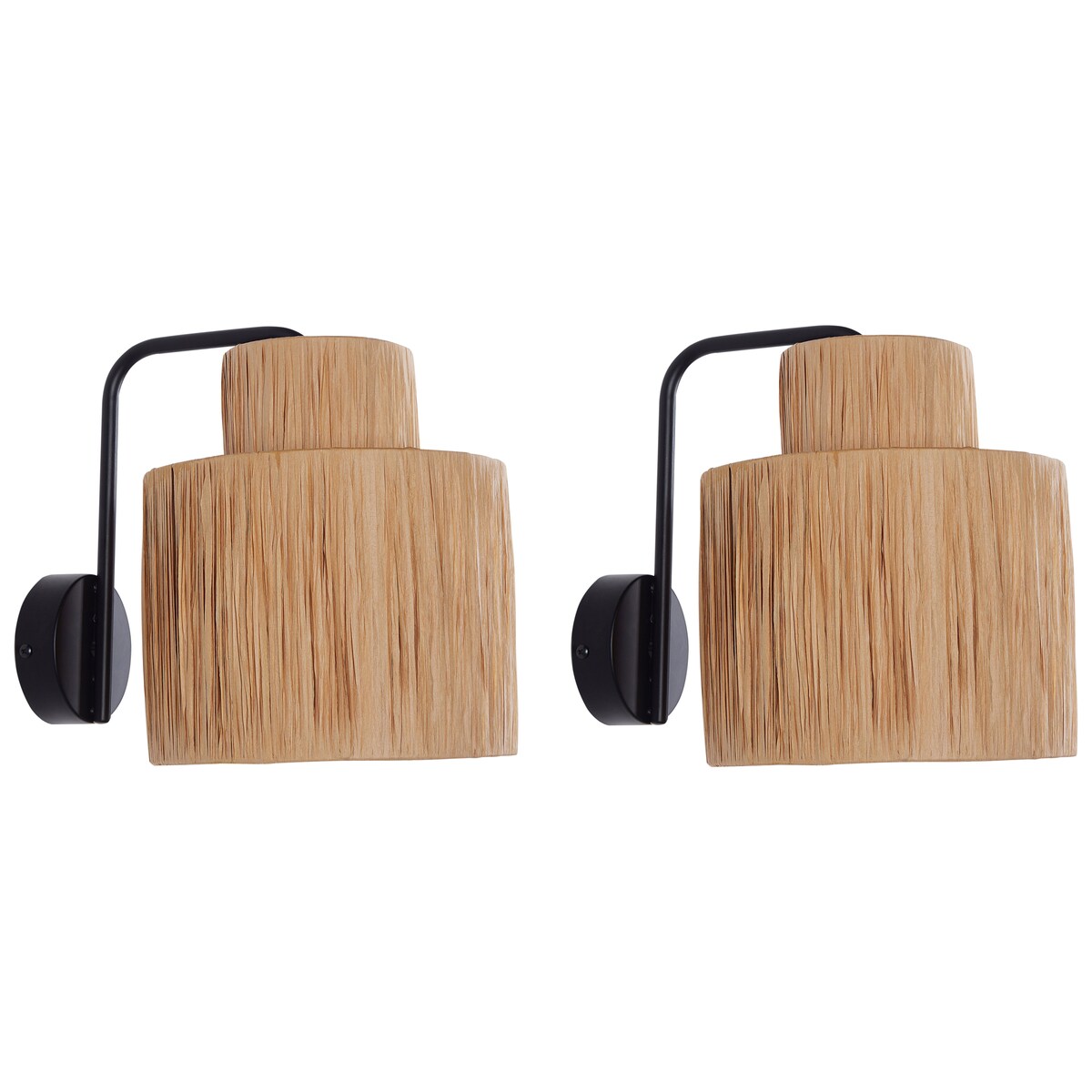 Zestaw 2 lamp ściennych SHINFA Naturalny Plecionka