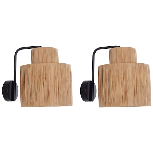Zestaw 2 lamp ściennych SHINFA Naturalny Plecionka