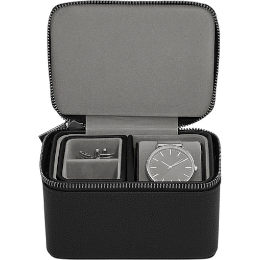 Pudełko podróżne na zegarki i spinki Stackers czarne