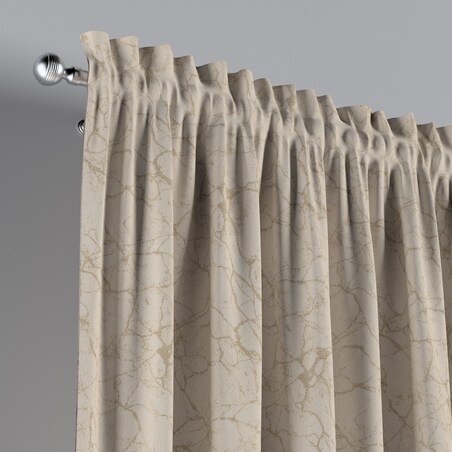 Zasłona na kanale z grzywką 1 szt. 130x260 marmurkowy złoty wzór na tle ecru