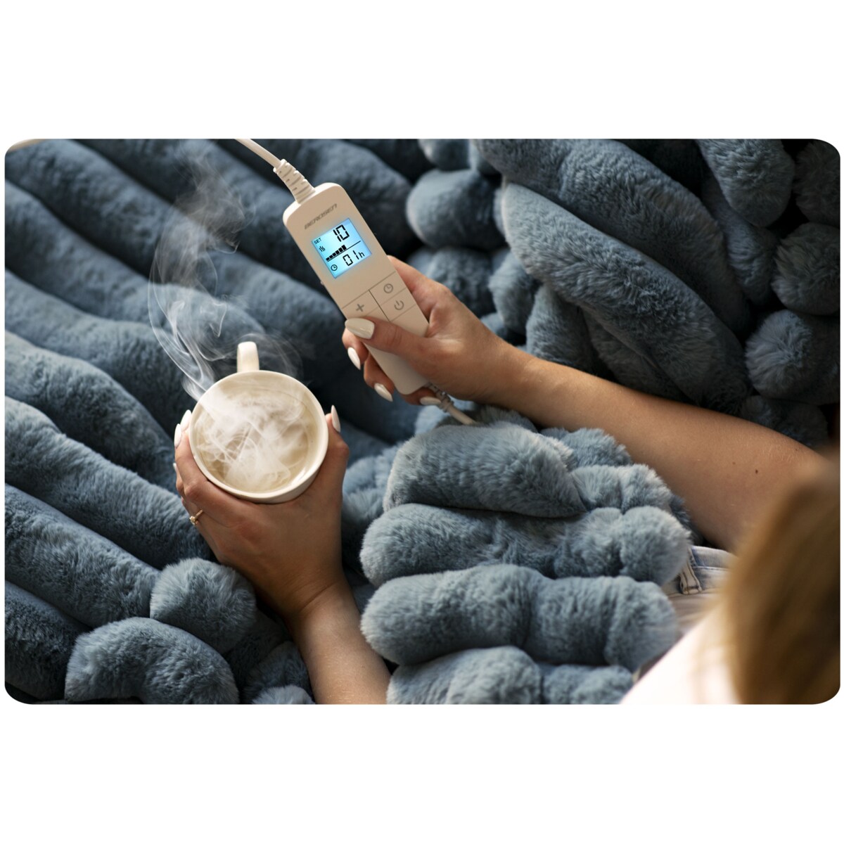 Duży koc elektryczny miękki 180x160cm 160w + timer Berdsen